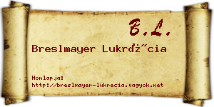Breslmayer Lukrécia névjegykártya