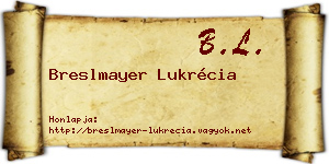 Breslmayer Lukrécia névjegykártya